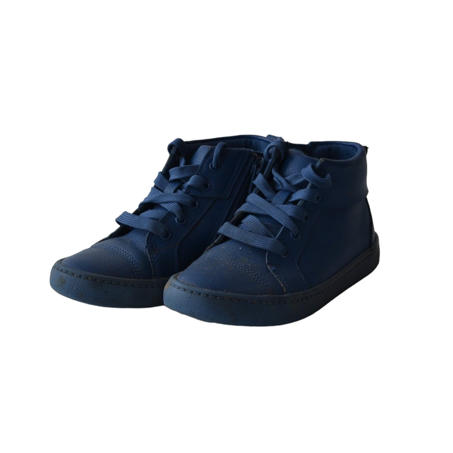 Clarks Navy Blue Leather Style High Tops Trainers Shoe Size 10.5 (jr)