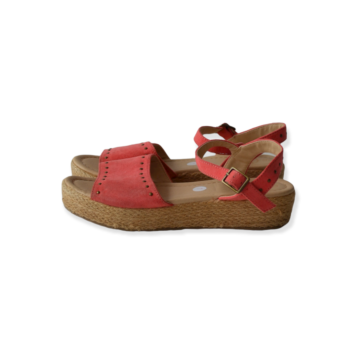 Mantaray Peachy Pink Lift Platform Sandals Shoe Size 1
