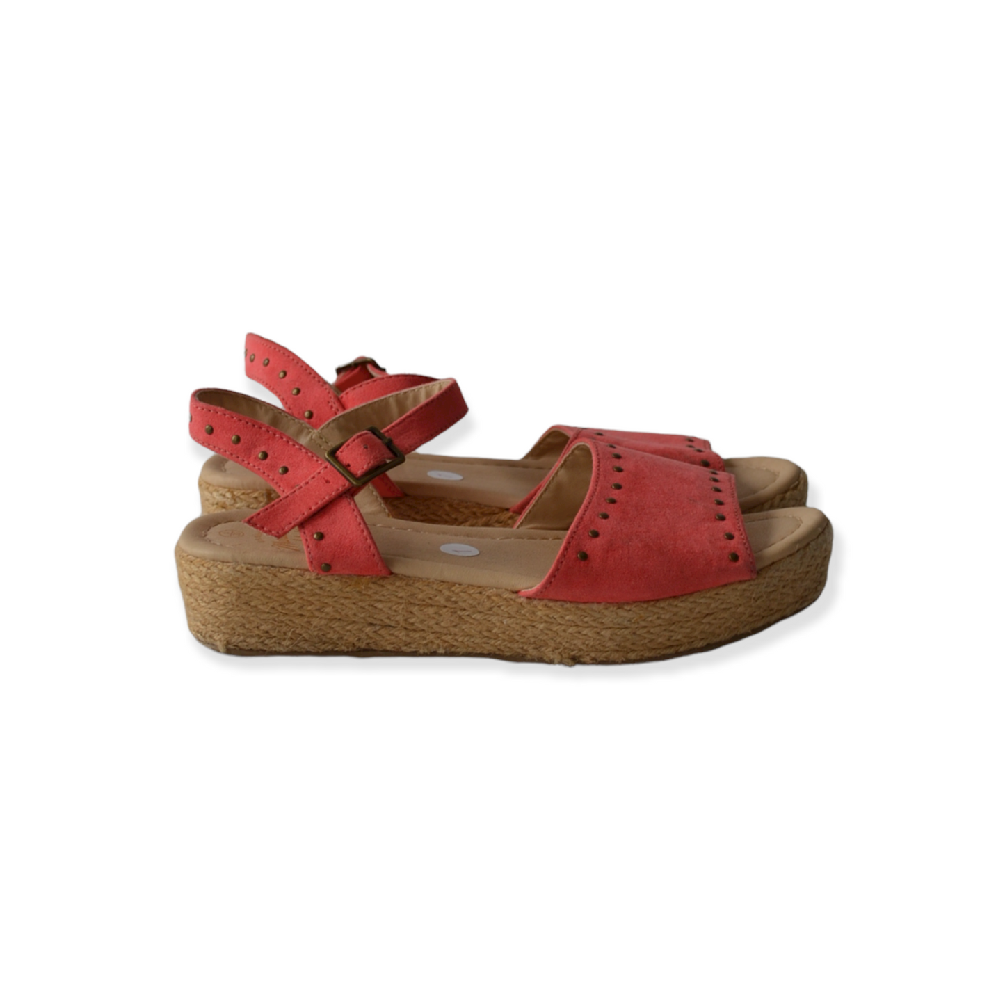 Mantaray Peachy Pink Lift Platform Sandals Shoe Size 1