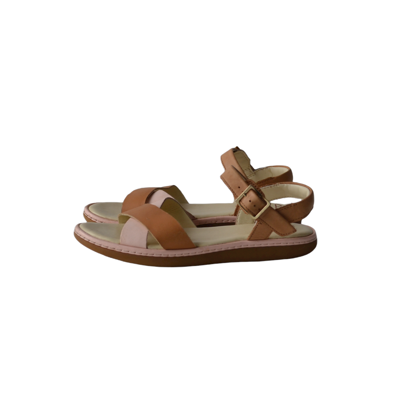 Clarks Camel Brown and Pink Sandals Shoe Size 13.5 (jr)