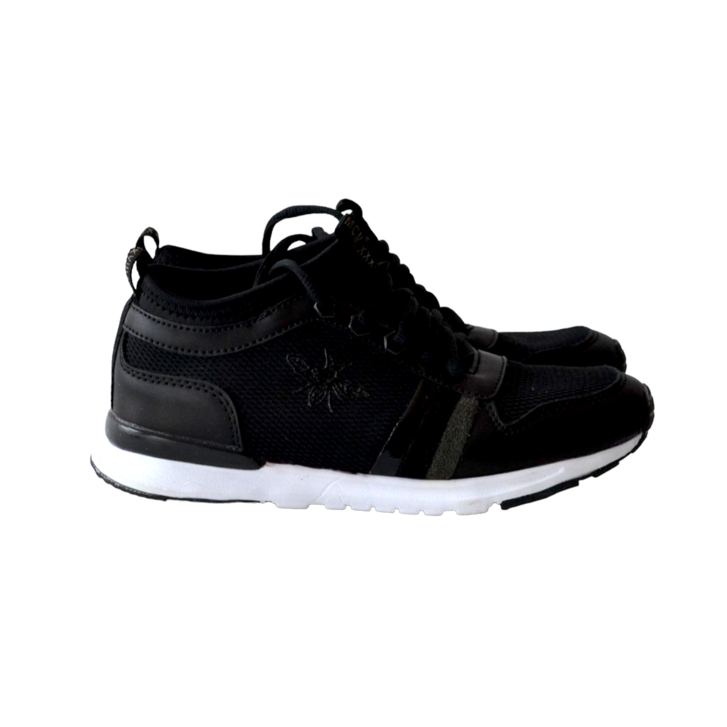Black Trainers with Bee Detail Shoe Size 2