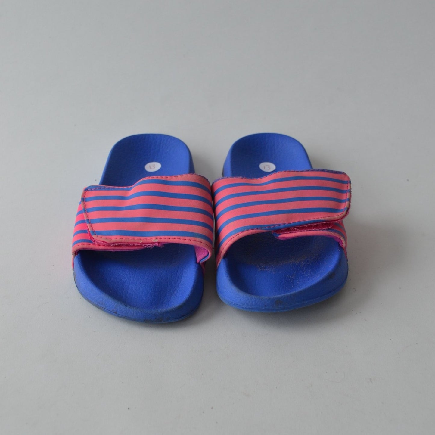 Blue and Peach Sliders Shoe Size 13 (jr)