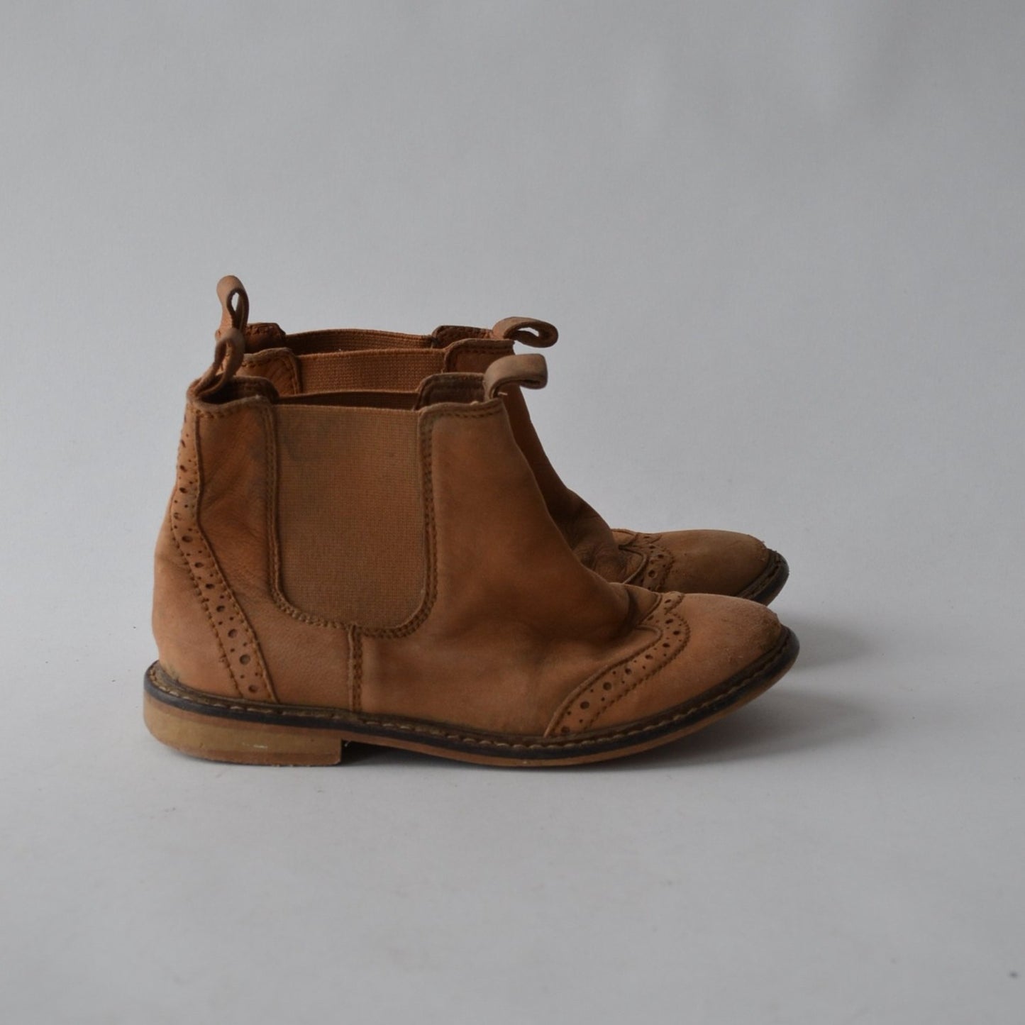 H&M Beige Leather Boots Shoe Size 11.5 (jr)