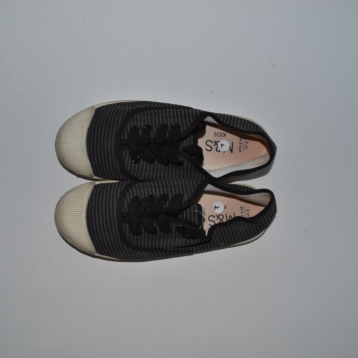 M&S Stripy Plimsolls Shoe Size 2