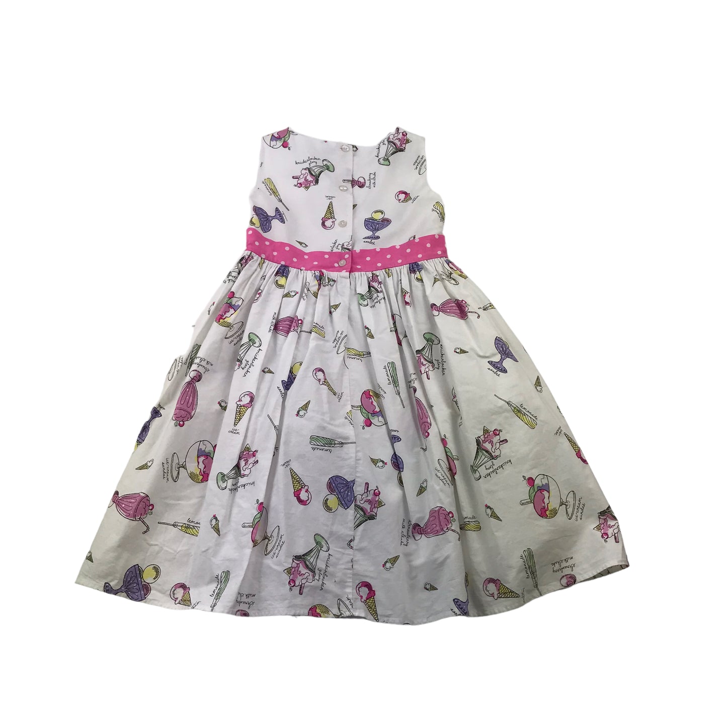 Tu White Ice Cream Print Cotton Dress Age 8