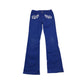 H&M Blue Floral Embroidery Denim-Style Trousers Age 9