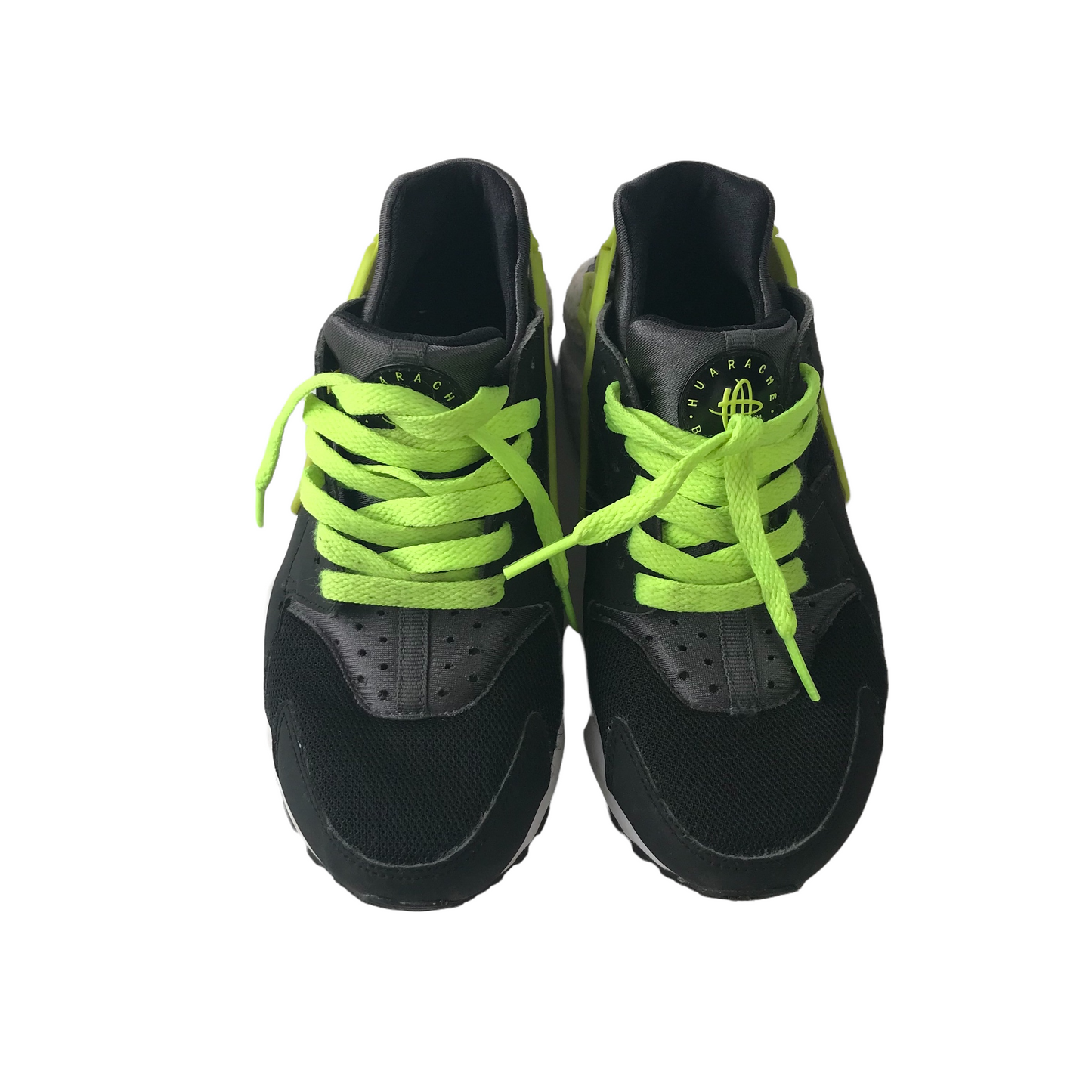 Nike Huarache Neon Black Grey Trainers UK size 3