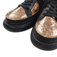 ACBC Golden Sparkly Modular High Tops Trainers Shoe Size 3