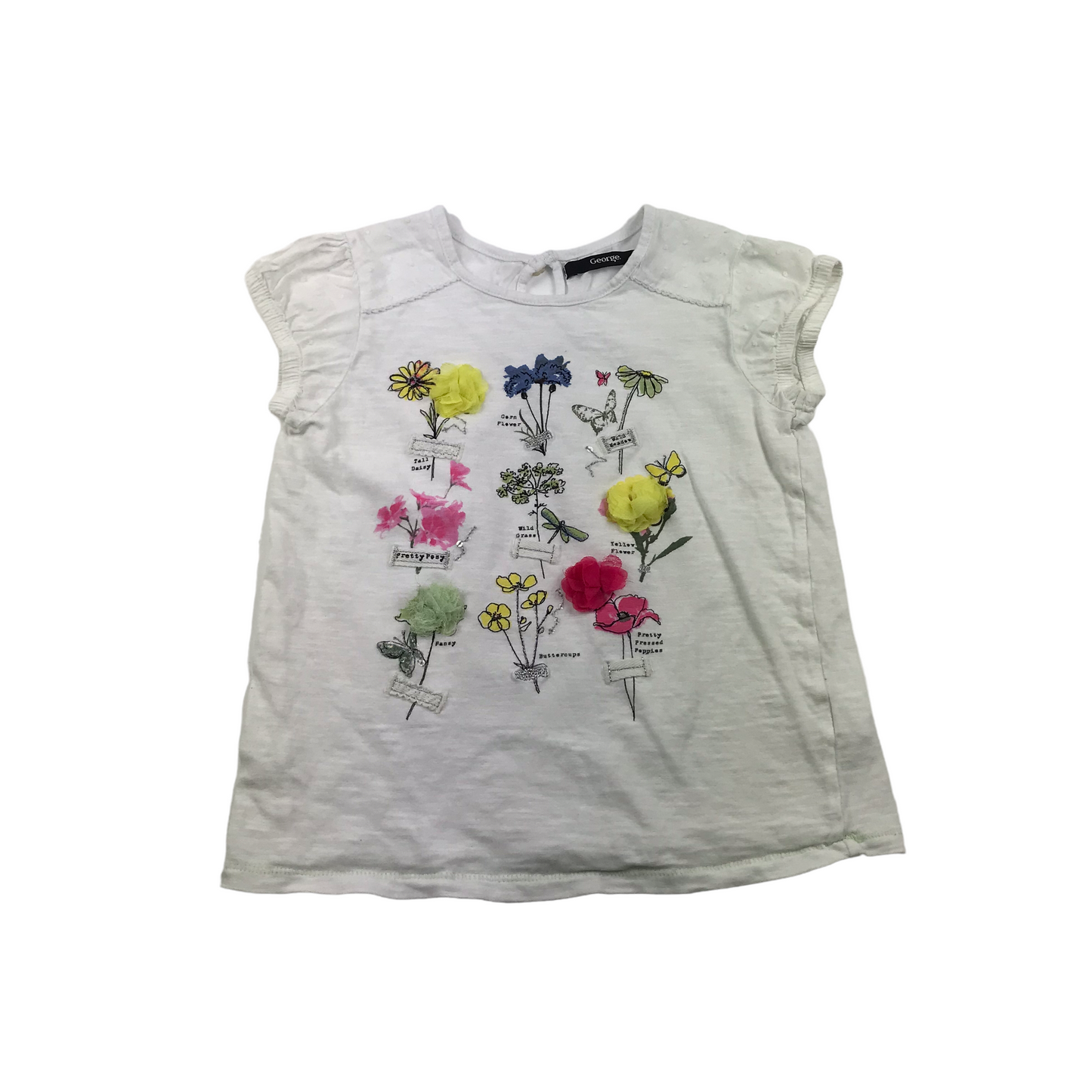George White Floral T-shirt Age 6