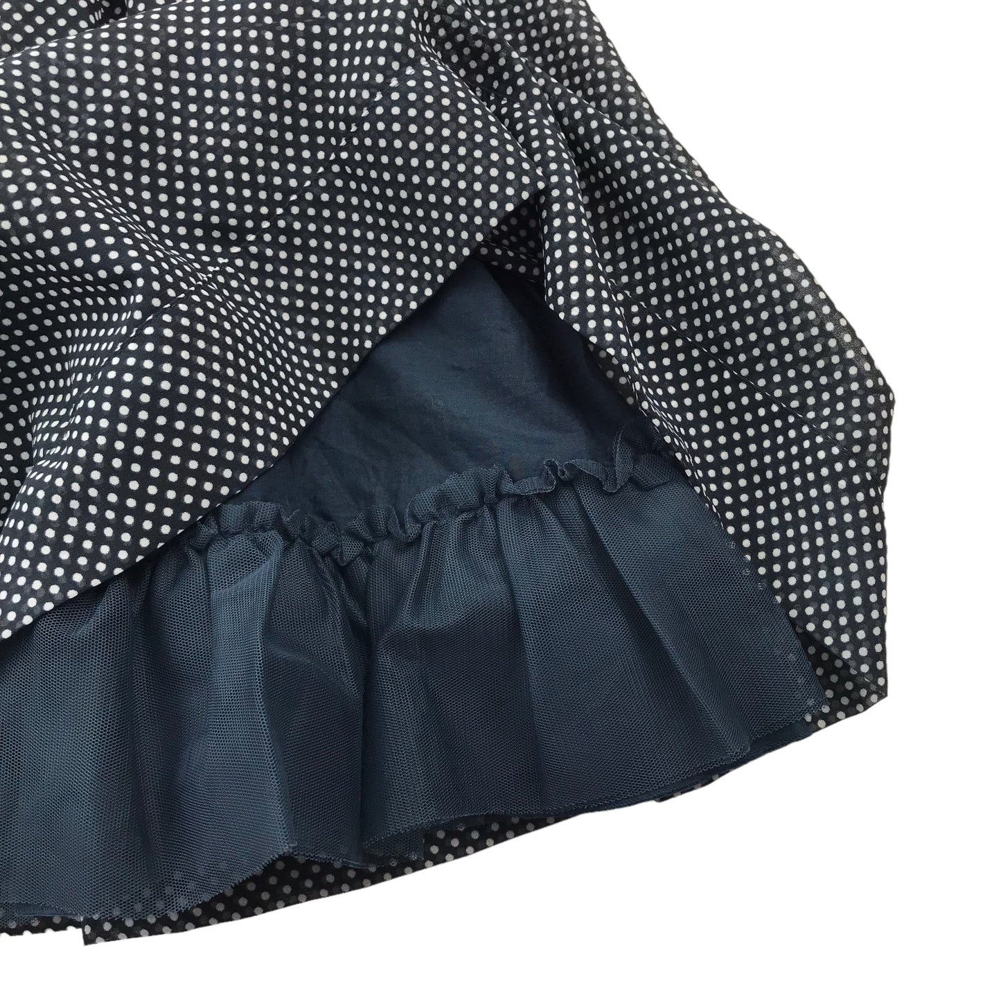 Matalan Navy Blue Polka Dot Dress Age 10