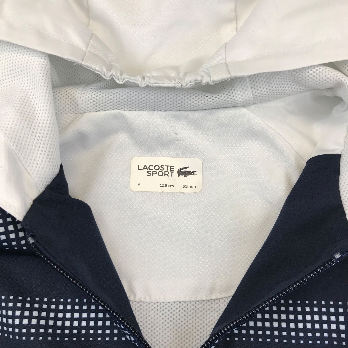 Lacoste Sport Navy and White Light Jacket Age 8