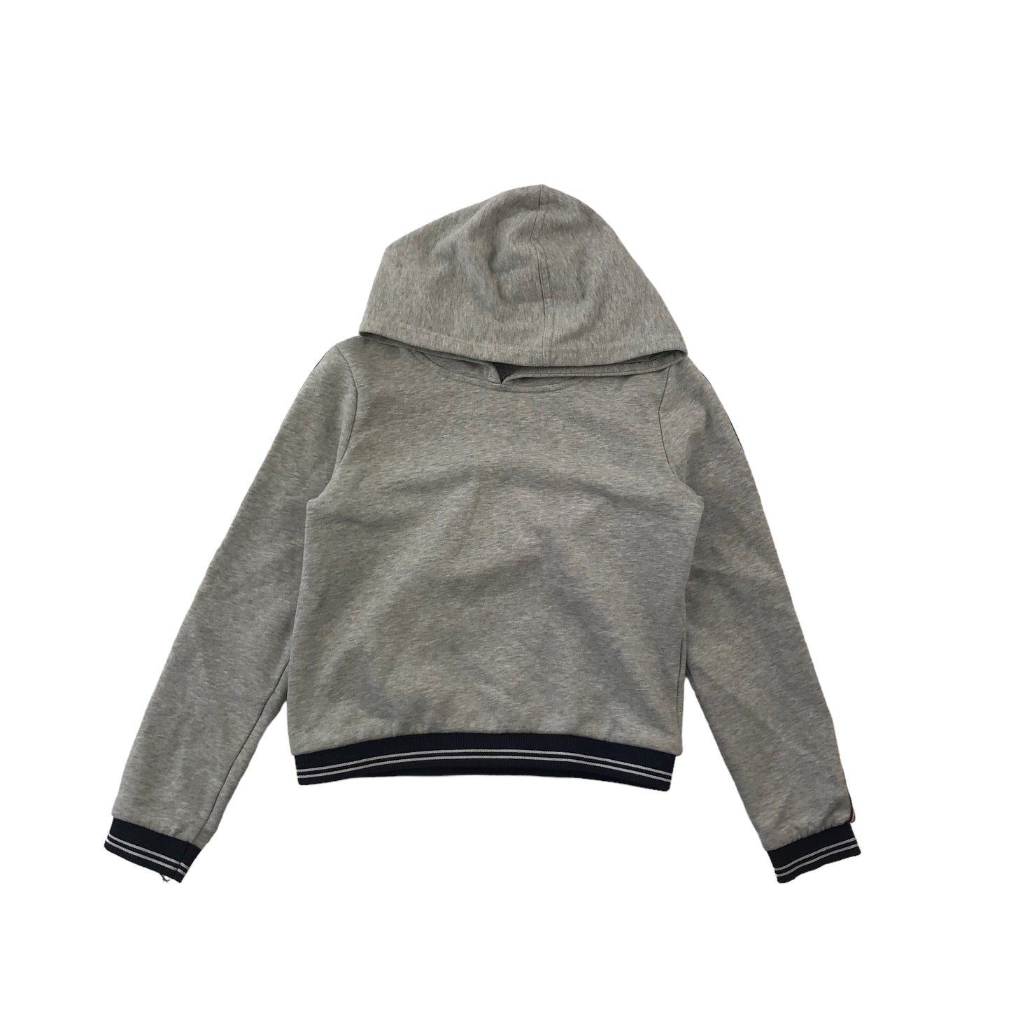 Staccato Grey Plain Striped Arms Hoodie Age 10