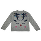 Nutmeg Grey Reindeer Christmas Jumper Age 9