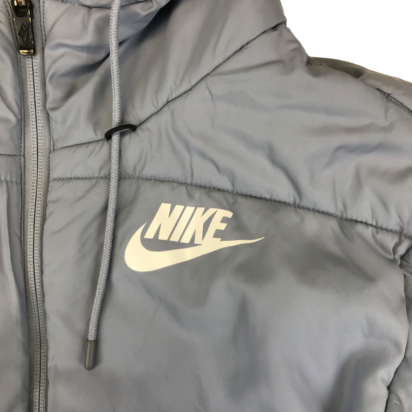 Nike Light Blue Long Parka Puffer Jacket Adult Size S