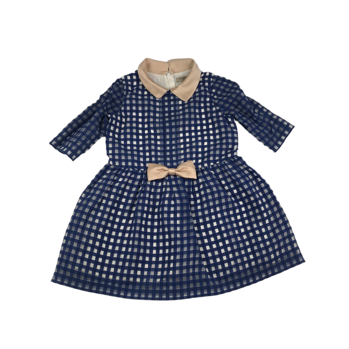 Hucklebones London Navy Checked Shirt Dress Age 4