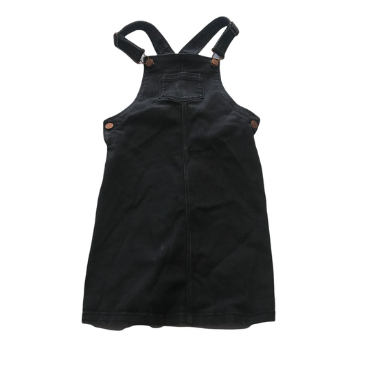 Black Denim Style Dungaree Dress Age 9