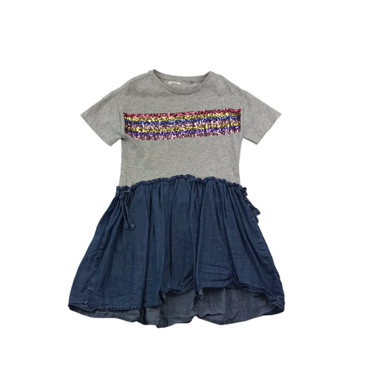 Next Grey Sequin Panelled Dress Age 6