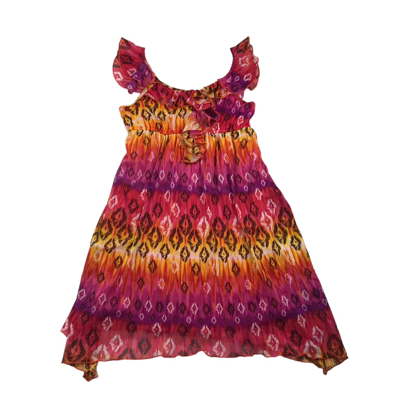 Amy Byer Orange and Purple Pattern Summer Dress Age 12