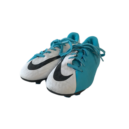 Nike Hypervenom Phade III Blue and White Football Boots Size UK 12C junior