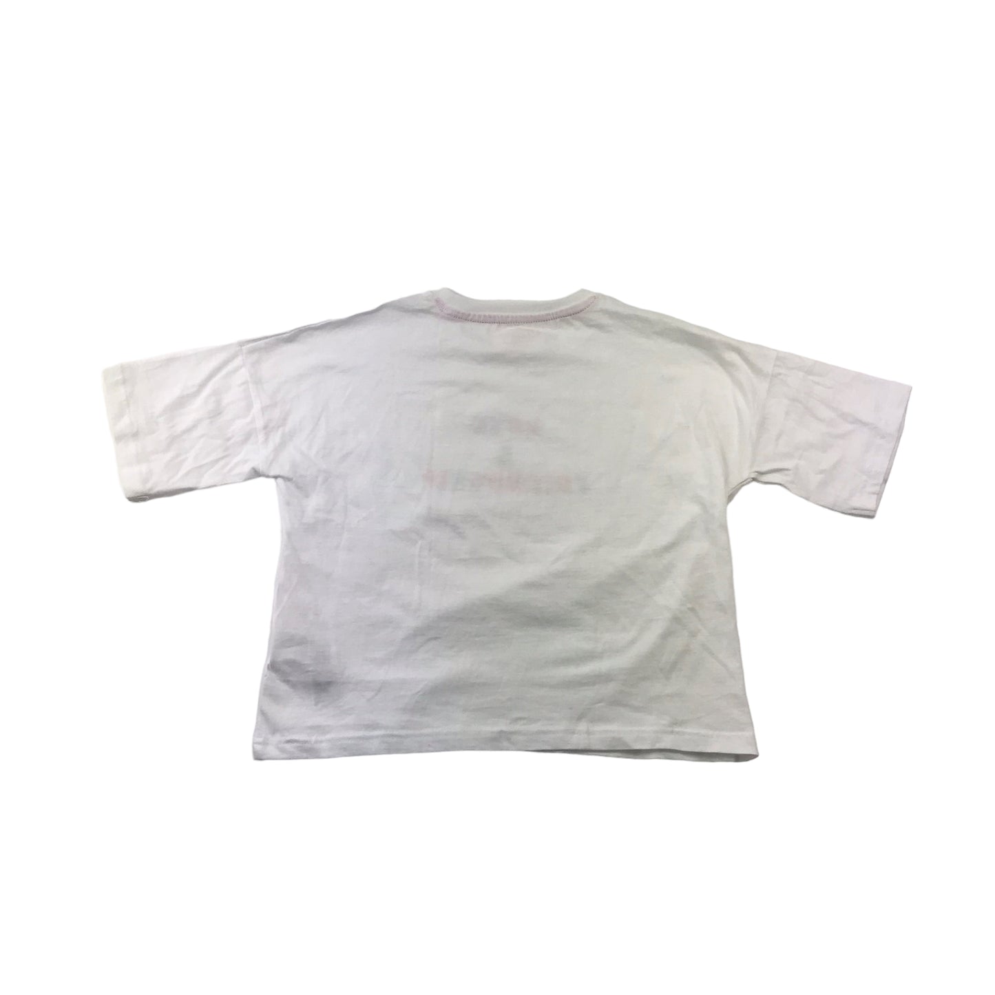 Primark White Embroidery Text T-Shirt Age 10