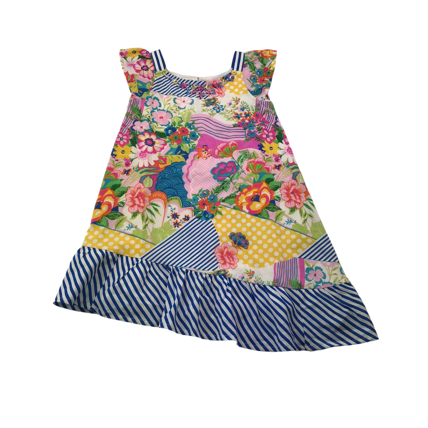 Monsoon Multicoloured Floral Summer Party Dress Age 7