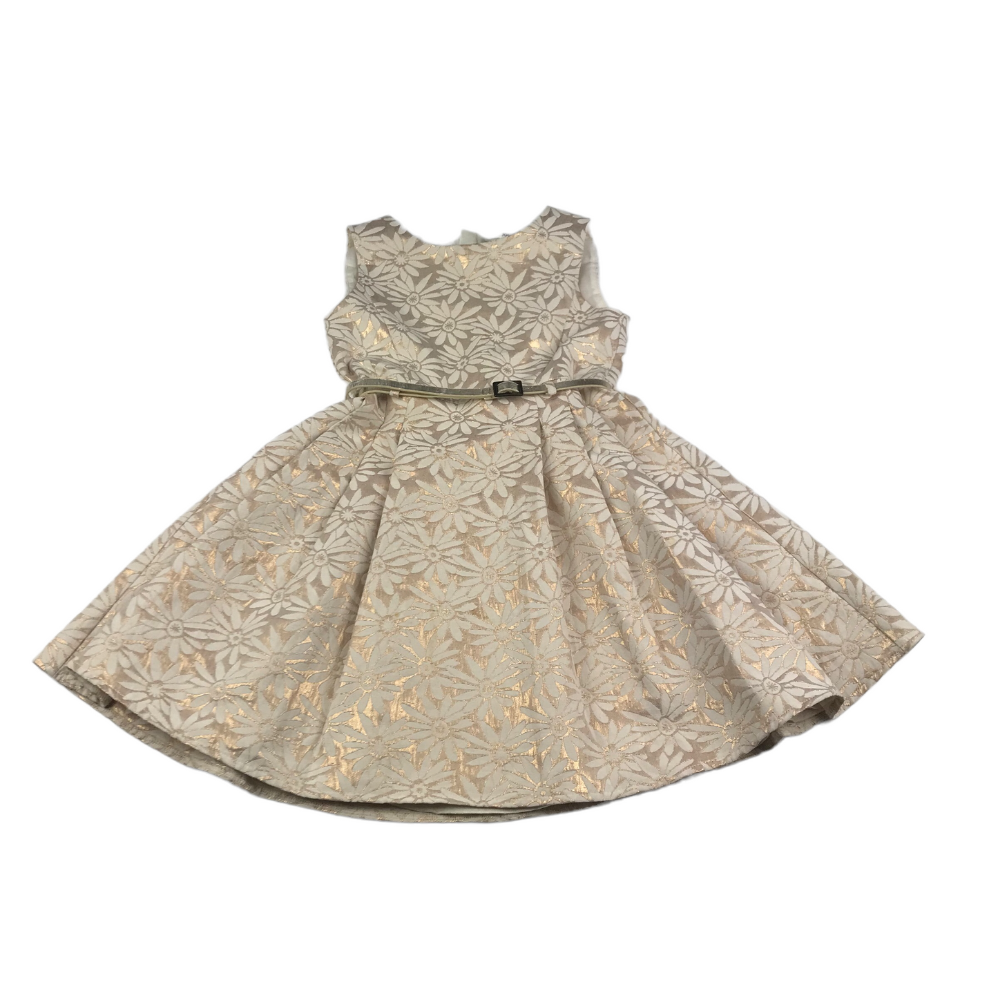 John Lewis Natural White and Golden Floral Dress Age 6