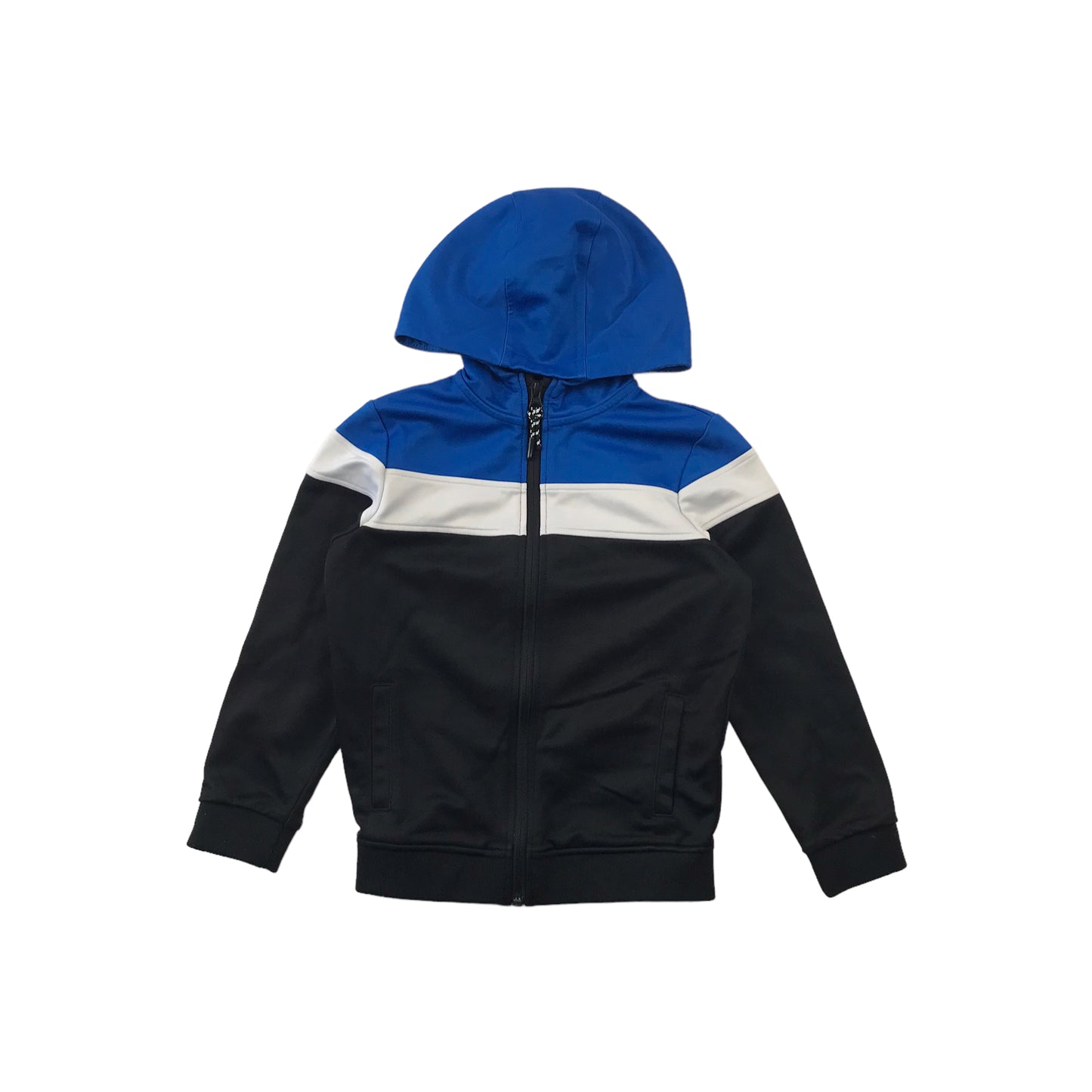 M&S Black White Blue Panelled Hoodie Age 7