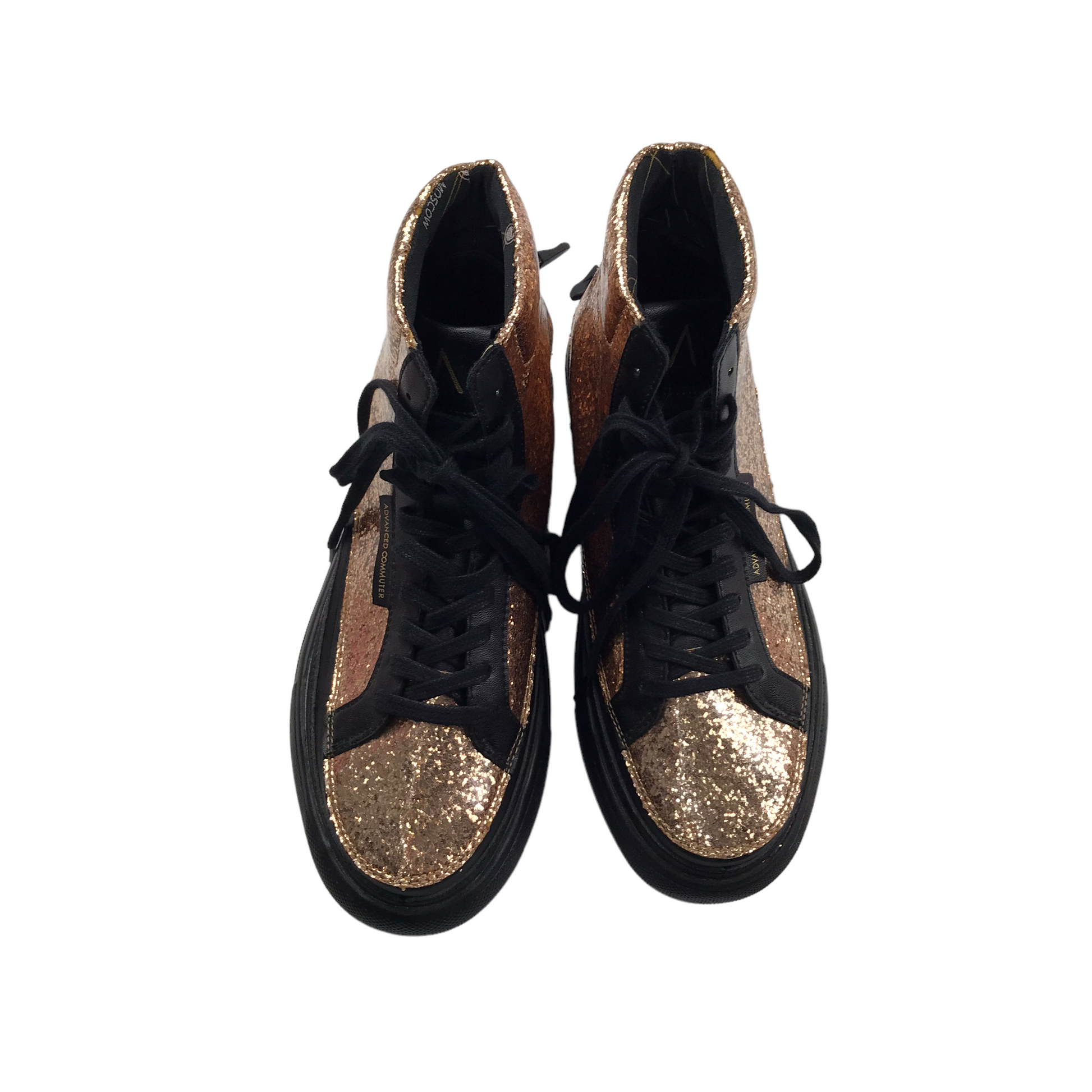 ACBC Golden Sparkly Modular High Tops Trainers Shoe Size 3