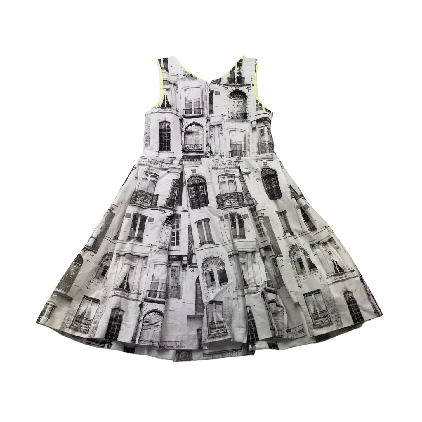 Next Black and White City View Print Cotton Mix Dress Age 8