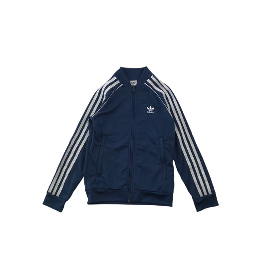 Adidas Blue 3 Stripes Zip Sweater Age 7