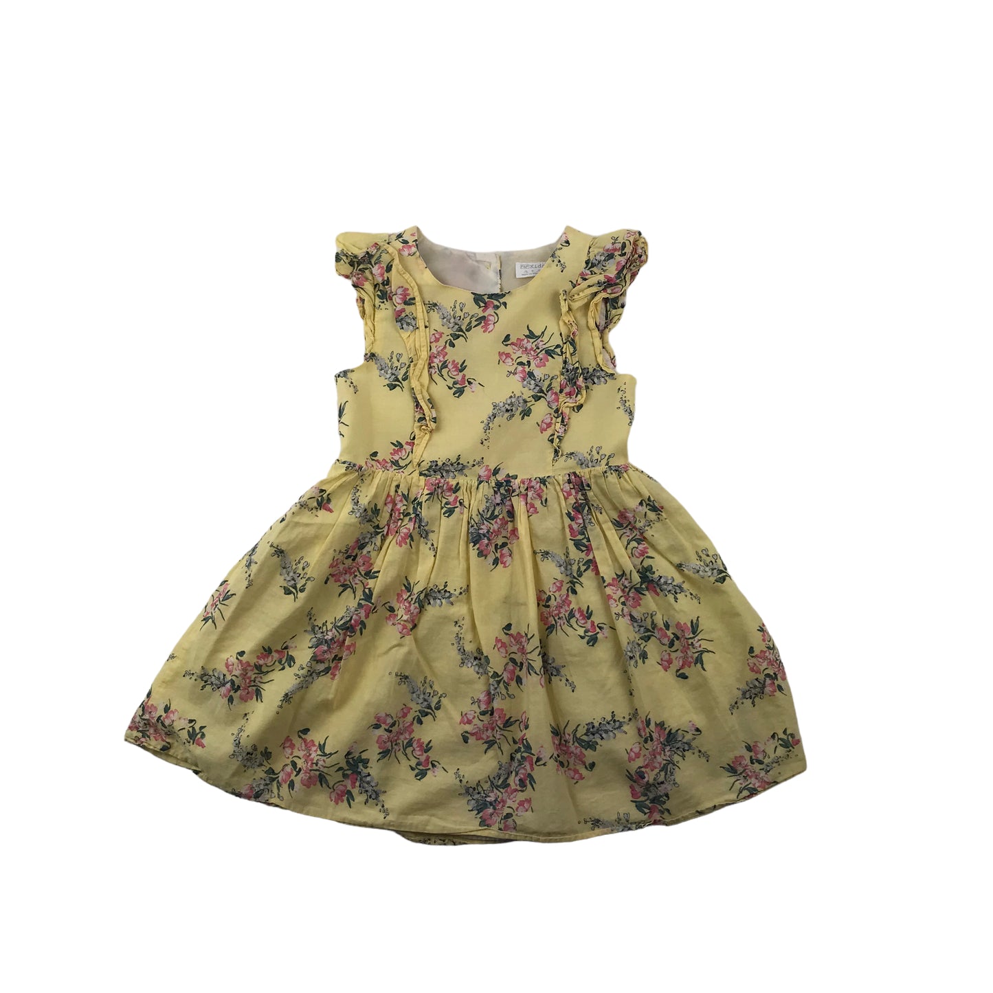 F&F Yellow Floral Printed Dress Age 5