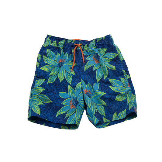 John Lewis Blue and Turquoise Floral Swim Trunks Age 6