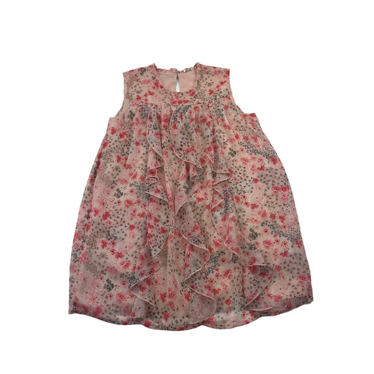 George Pink Floral Chiffon Dress Age 8