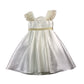Monsoon White and Golden Lace Detailing Flared Dress Age 10