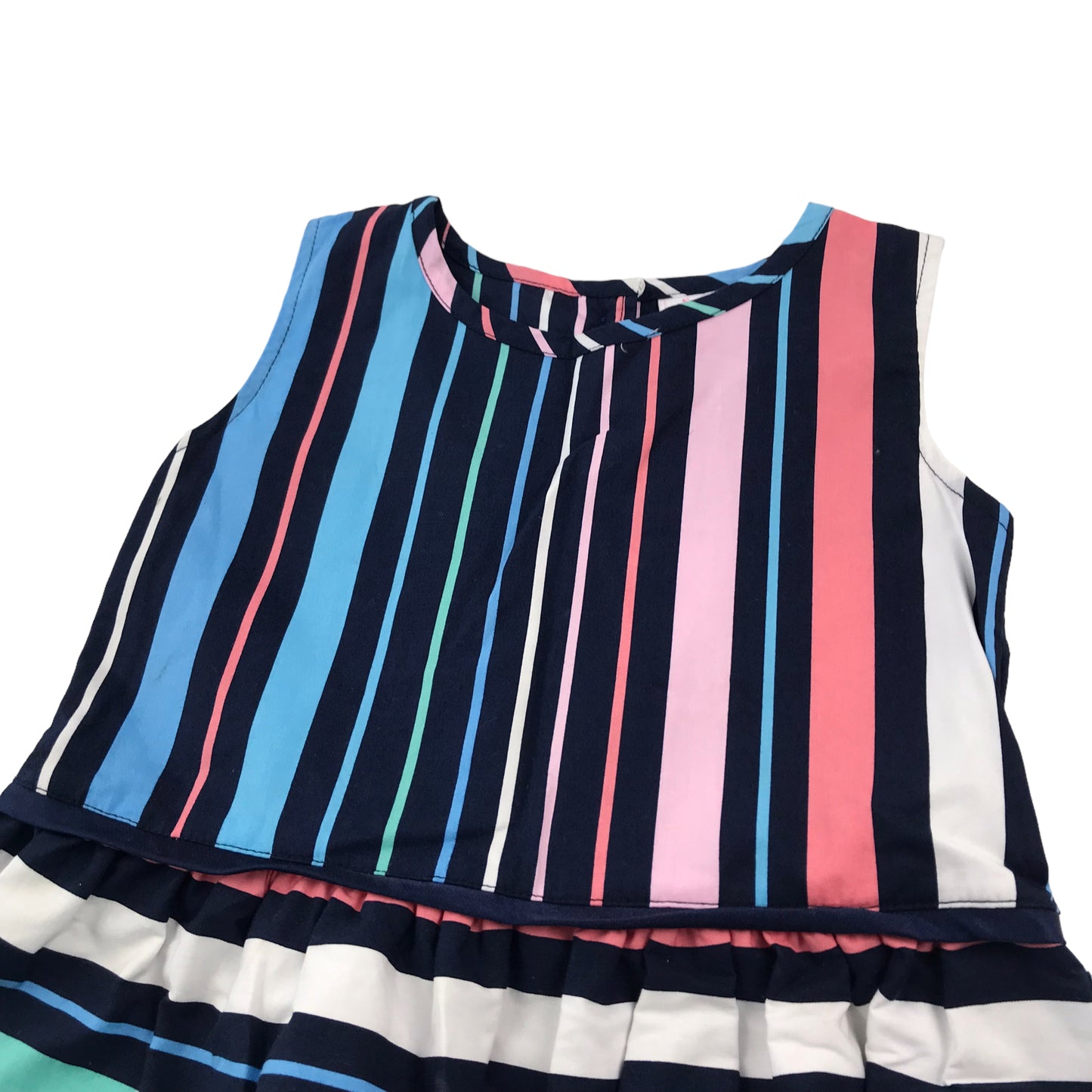 Sweet Elegance Pink and Blue Stripy Dress Age 5