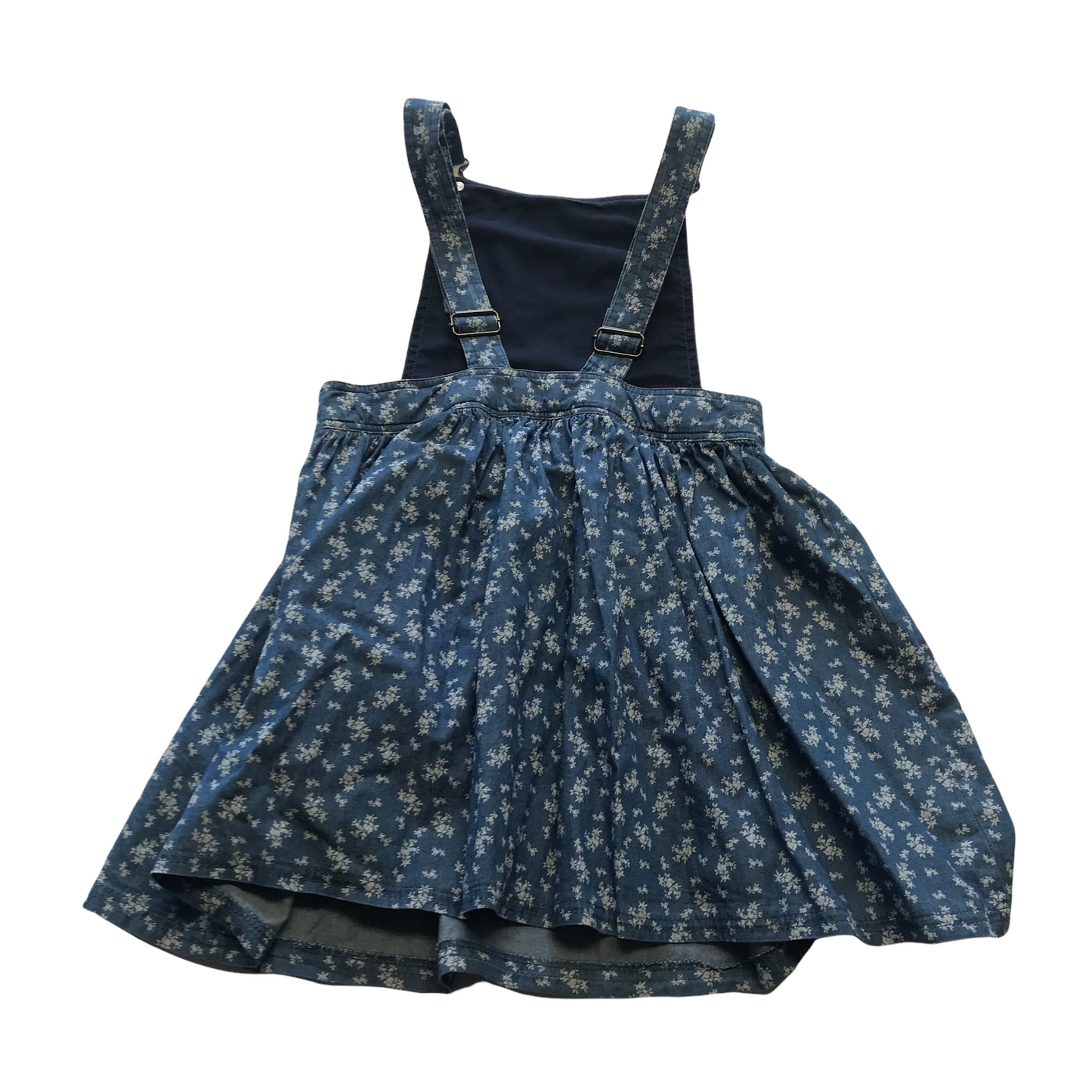 Matalan Denim-style Floral Dungaree Dress Age 11