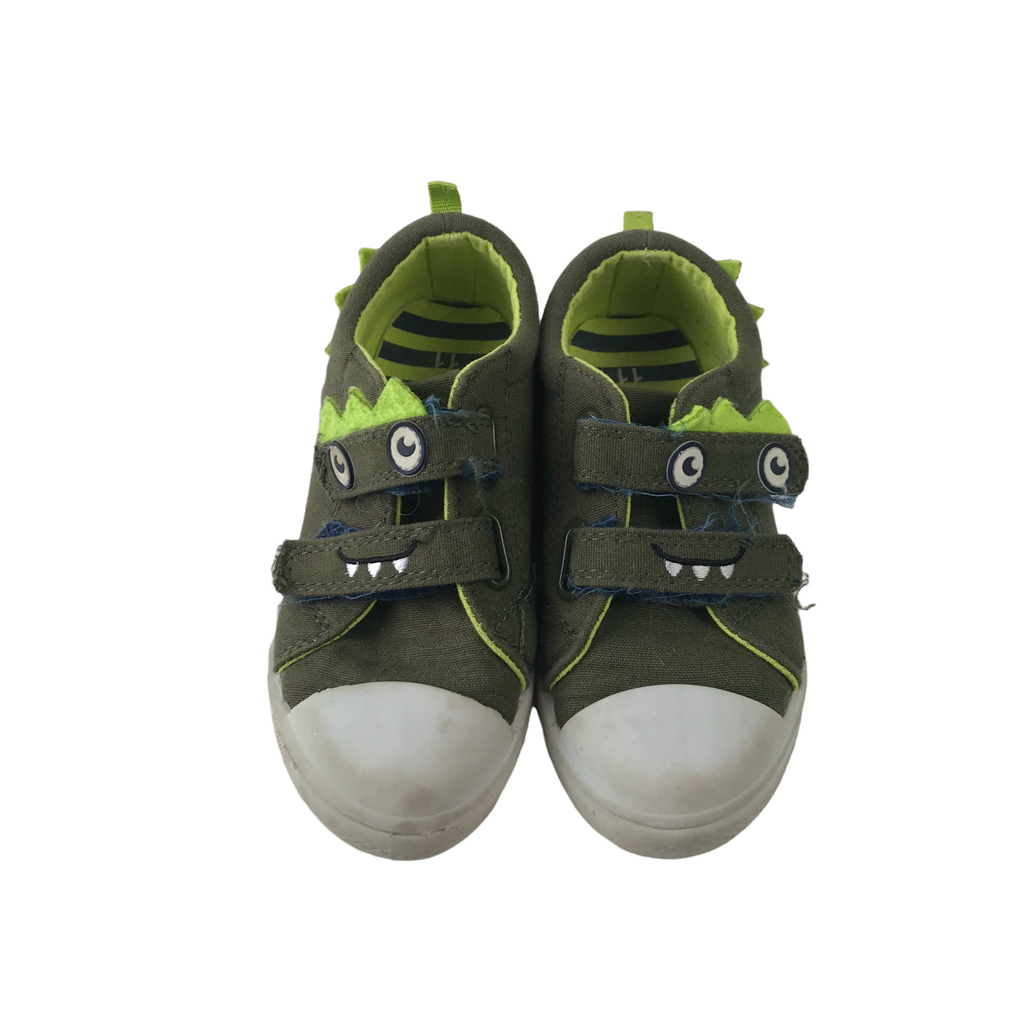 Tu Khaki Green Crocodile Trainers with Straps Shoe Size 11 (jr)