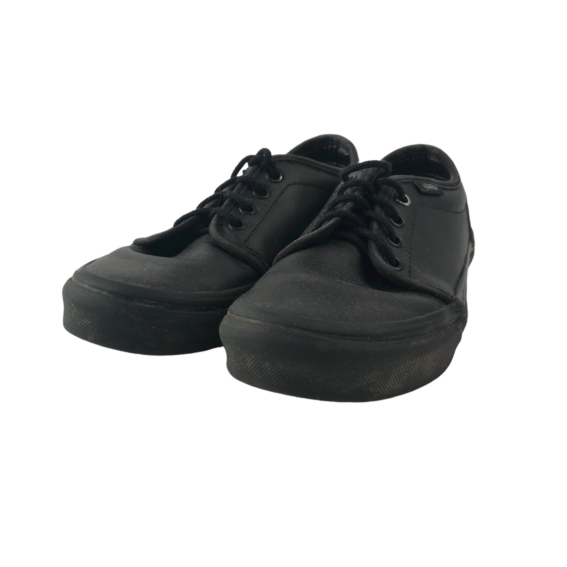 Black leather best sale trainers size 9