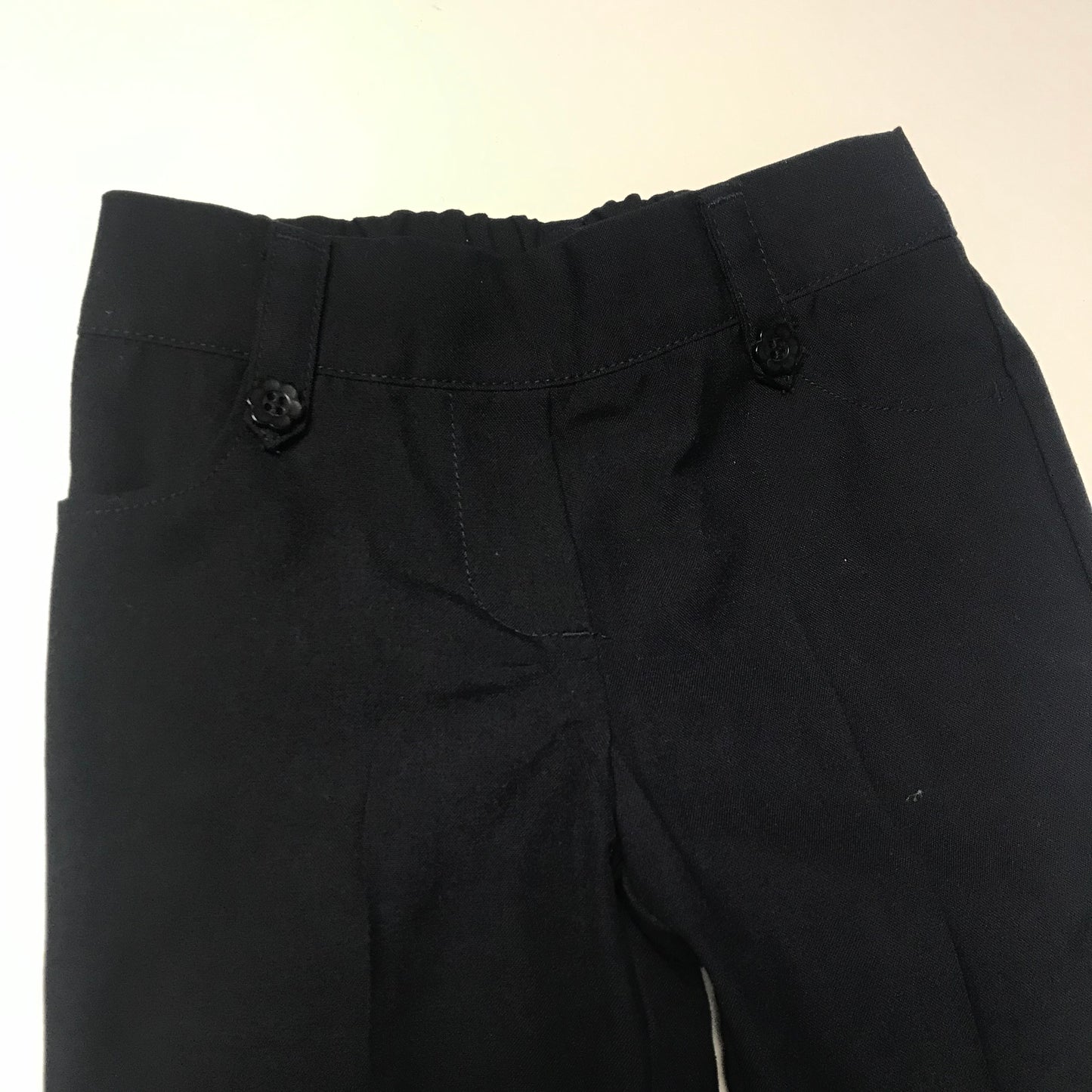 Girls' Navy Blue School Trousers with Flower Button Details Age 3