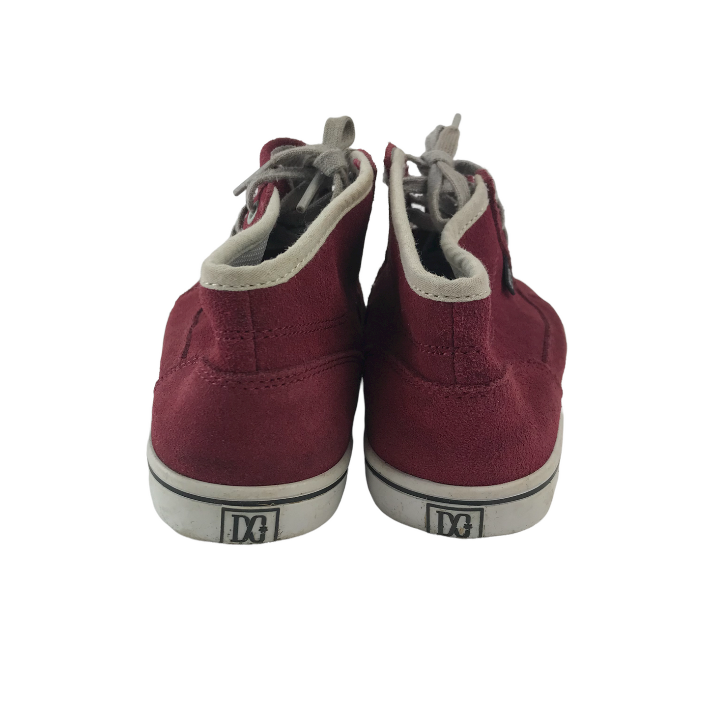 DC Burgundy Leather High Tops Trainers Shoe Size 3