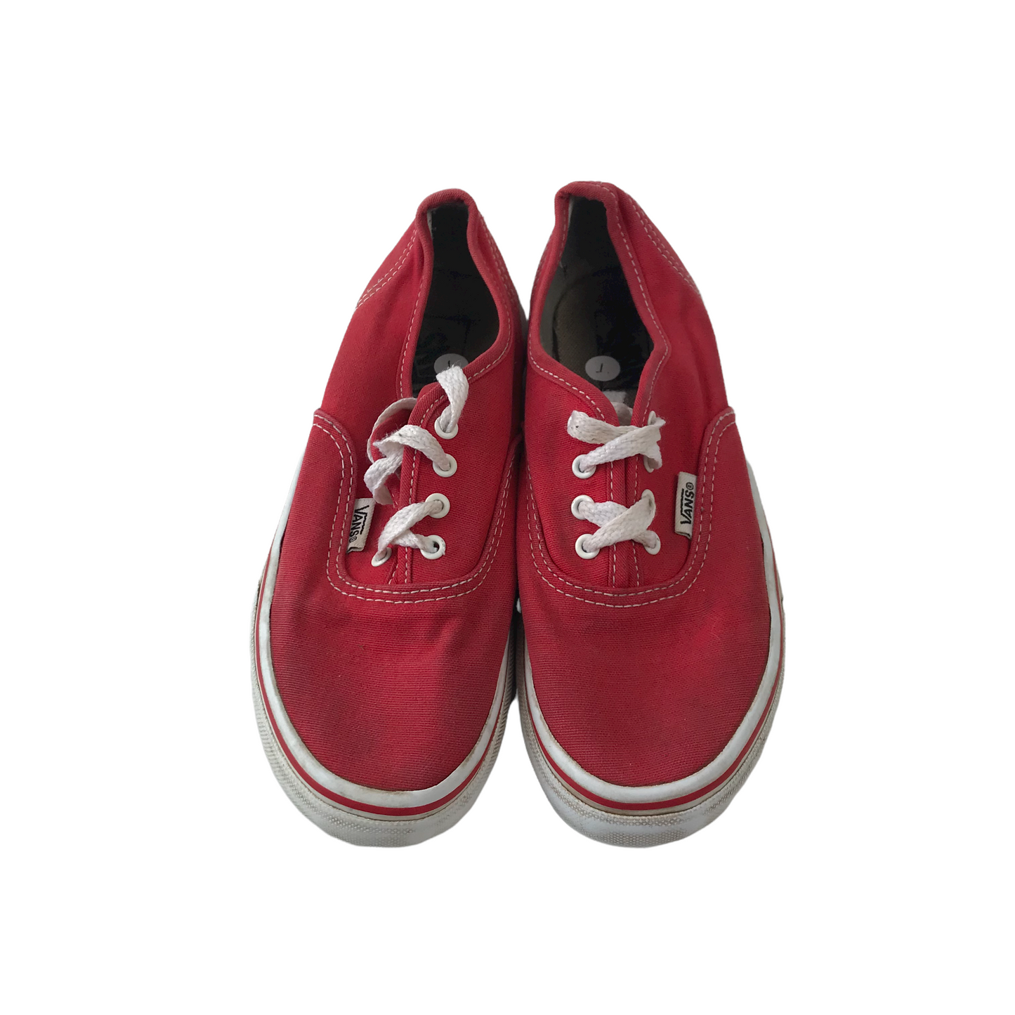 Vans Red Canvas Trainers Shoe Size 1