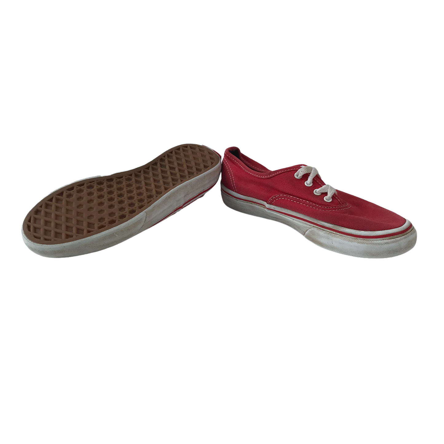 Vans Red Canvas Trainers Shoe Size 1