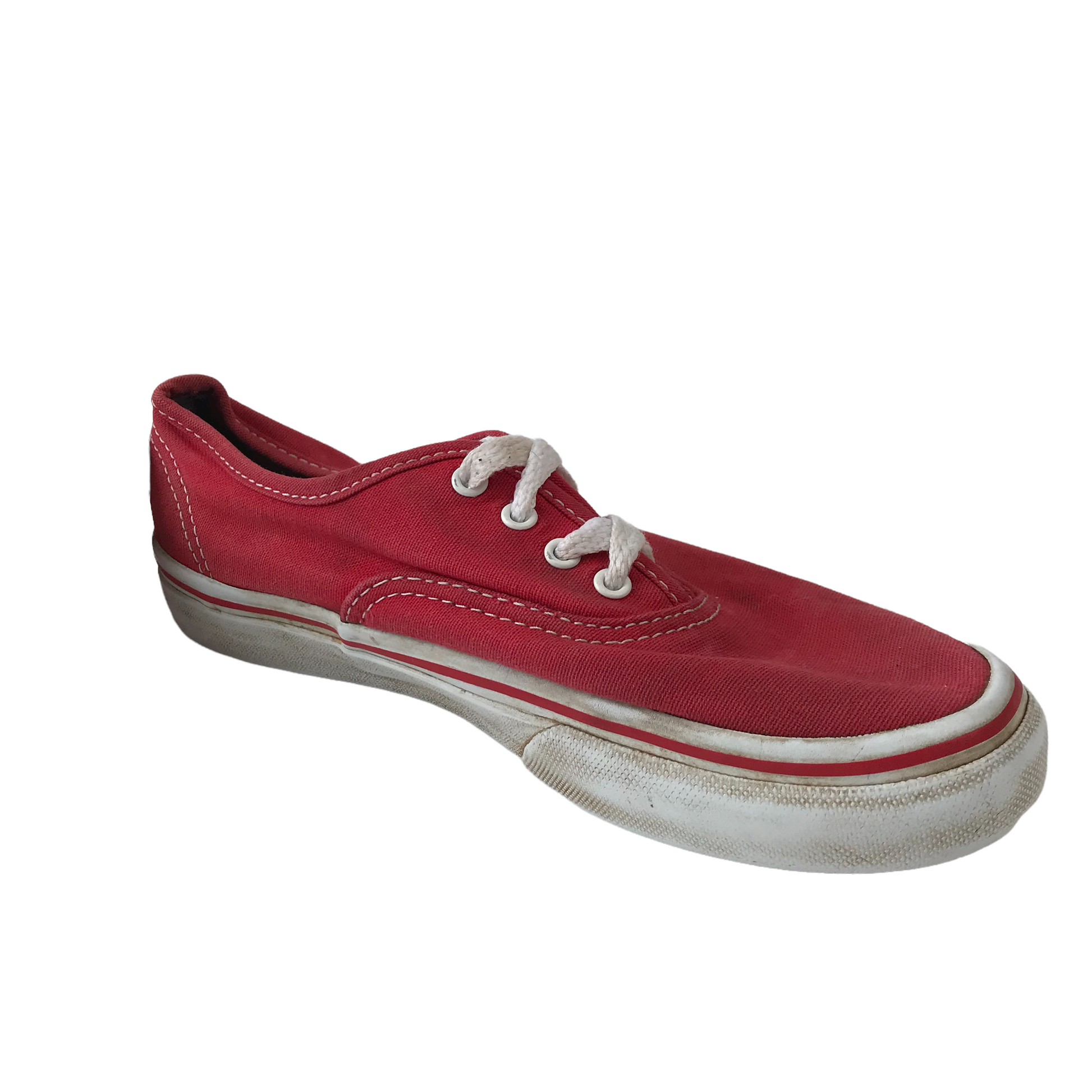 Vans Red Canvas Trainers Shoe Size 1 ApparelXchange CIC