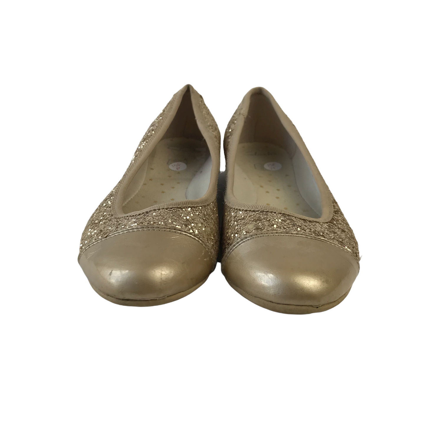 Clarks Golden Sparkly Ballerina Shoes Shoe Size 13F (jr)