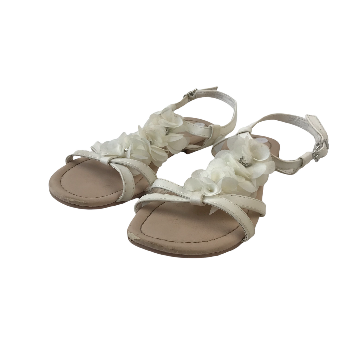 Primark White Sandals with Floral Details Shoe Size 1