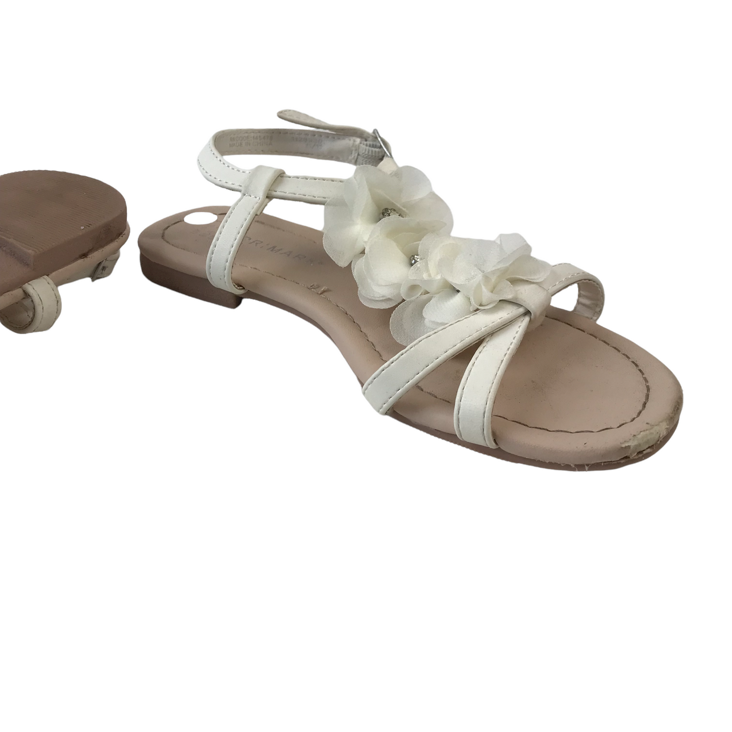 Primark White Sandals with Floral Details Shoe Size 1