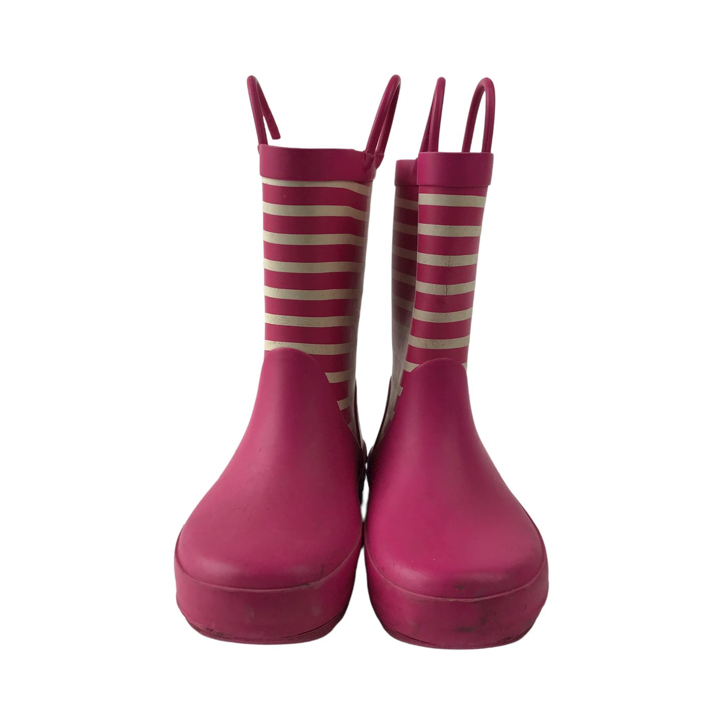 M&S Pink and White Stripy Wellies Shoe Size 11 (jr)