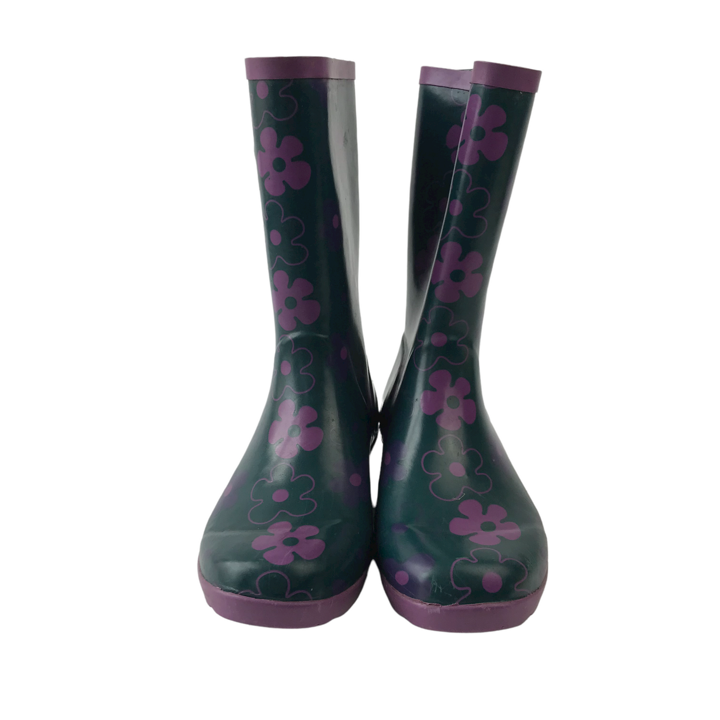 Clarks Navy and Purple Floral Wellies Shoe Size 1.5