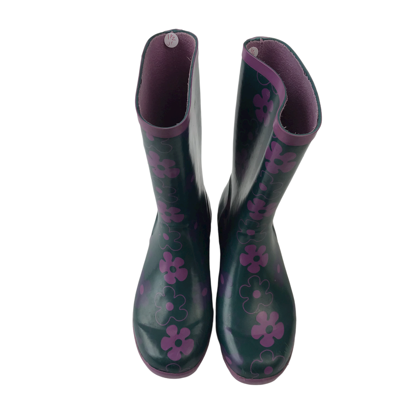 Clarks Navy and Purple Floral Wellies Shoe Size 1.5