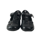 Clarks Black School Pumps with Flower Details and T-bar Shoe Size 7.5 (jr)